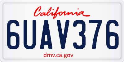 CA license plate 6UAV376