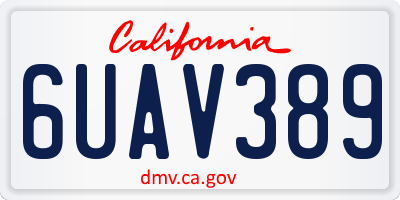 CA license plate 6UAV389