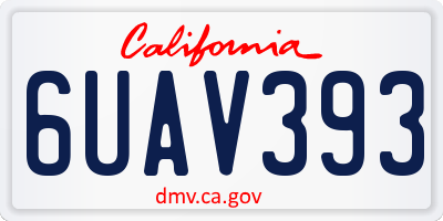 CA license plate 6UAV393