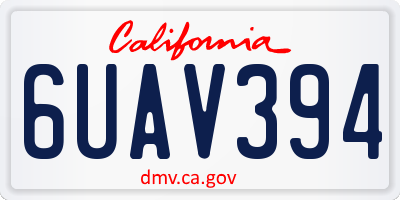 CA license plate 6UAV394