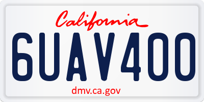 CA license plate 6UAV400