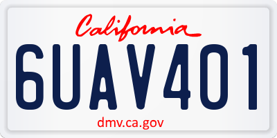 CA license plate 6UAV401