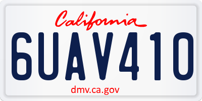 CA license plate 6UAV410