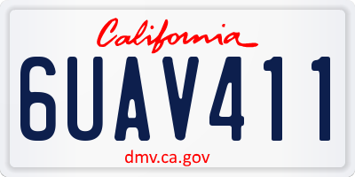 CA license plate 6UAV411