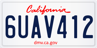CA license plate 6UAV412