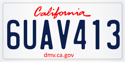 CA license plate 6UAV413