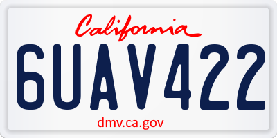 CA license plate 6UAV422