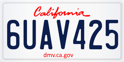 CA license plate 6UAV425