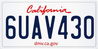 CA license plate 6UAV430