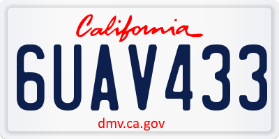 CA license plate 6UAV433
