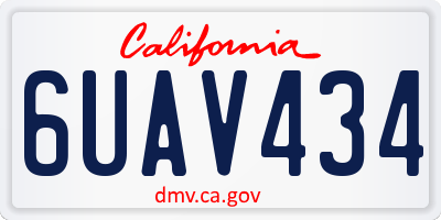 CA license plate 6UAV434