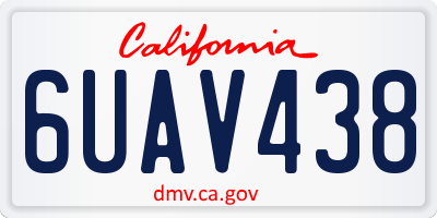 CA license plate 6UAV438