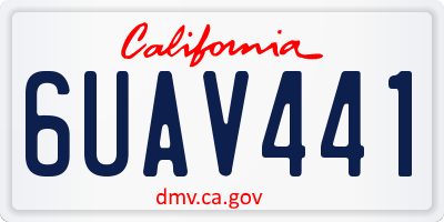 CA license plate 6UAV441