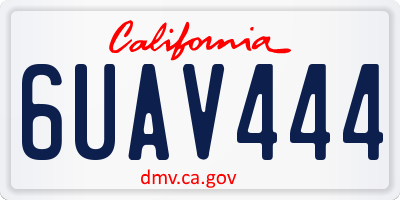 CA license plate 6UAV444