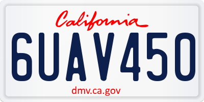 CA license plate 6UAV450