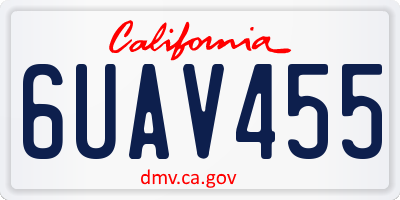 CA license plate 6UAV455