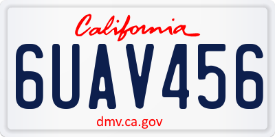 CA license plate 6UAV456