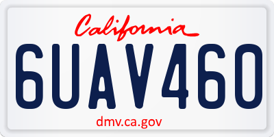 CA license plate 6UAV460