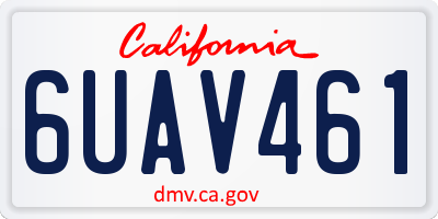 CA license plate 6UAV461