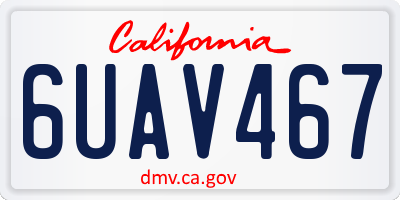 CA license plate 6UAV467