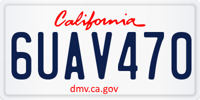 CA license plate 6UAV470