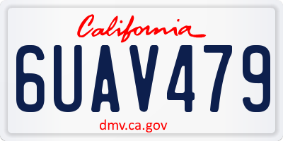 CA license plate 6UAV479