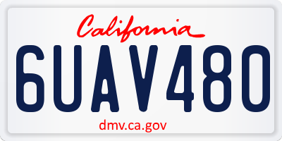 CA license plate 6UAV480