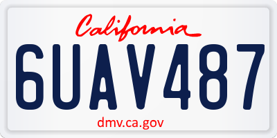 CA license plate 6UAV487