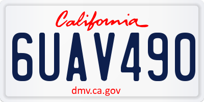 CA license plate 6UAV490