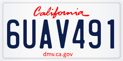 CA license plate 6UAV491