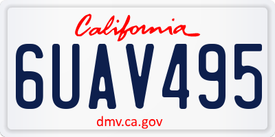 CA license plate 6UAV495