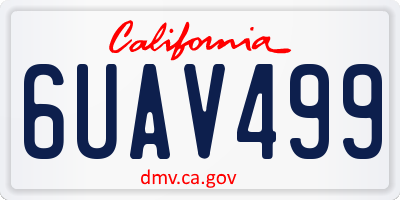 CA license plate 6UAV499