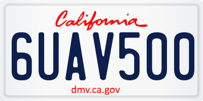 CA license plate 6UAV500