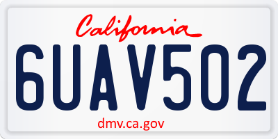 CA license plate 6UAV502