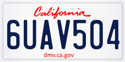 CA license plate 6UAV504