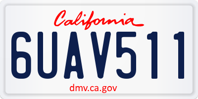 CA license plate 6UAV511