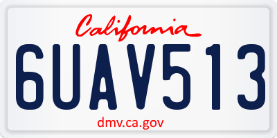 CA license plate 6UAV513