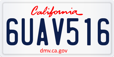 CA license plate 6UAV516