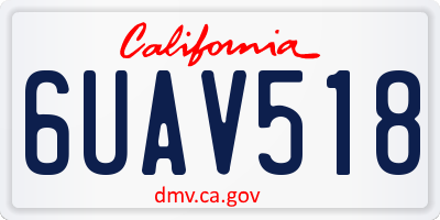 CA license plate 6UAV518