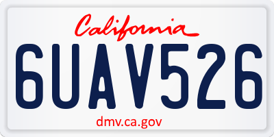CA license plate 6UAV526