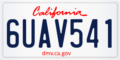 CA license plate 6UAV541