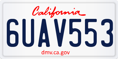 CA license plate 6UAV553