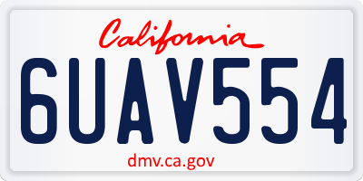 CA license plate 6UAV554