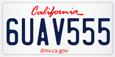 CA license plate 6UAV555