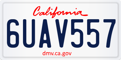 CA license plate 6UAV557