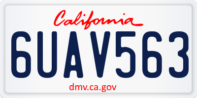 CA license plate 6UAV563