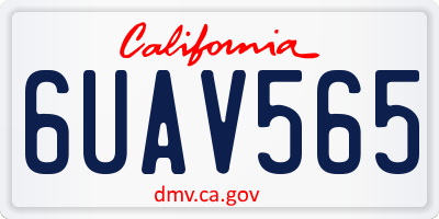 CA license plate 6UAV565