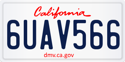 CA license plate 6UAV566
