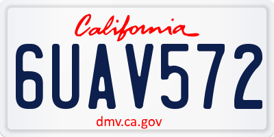 CA license plate 6UAV572