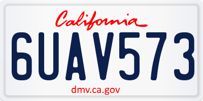 CA license plate 6UAV573